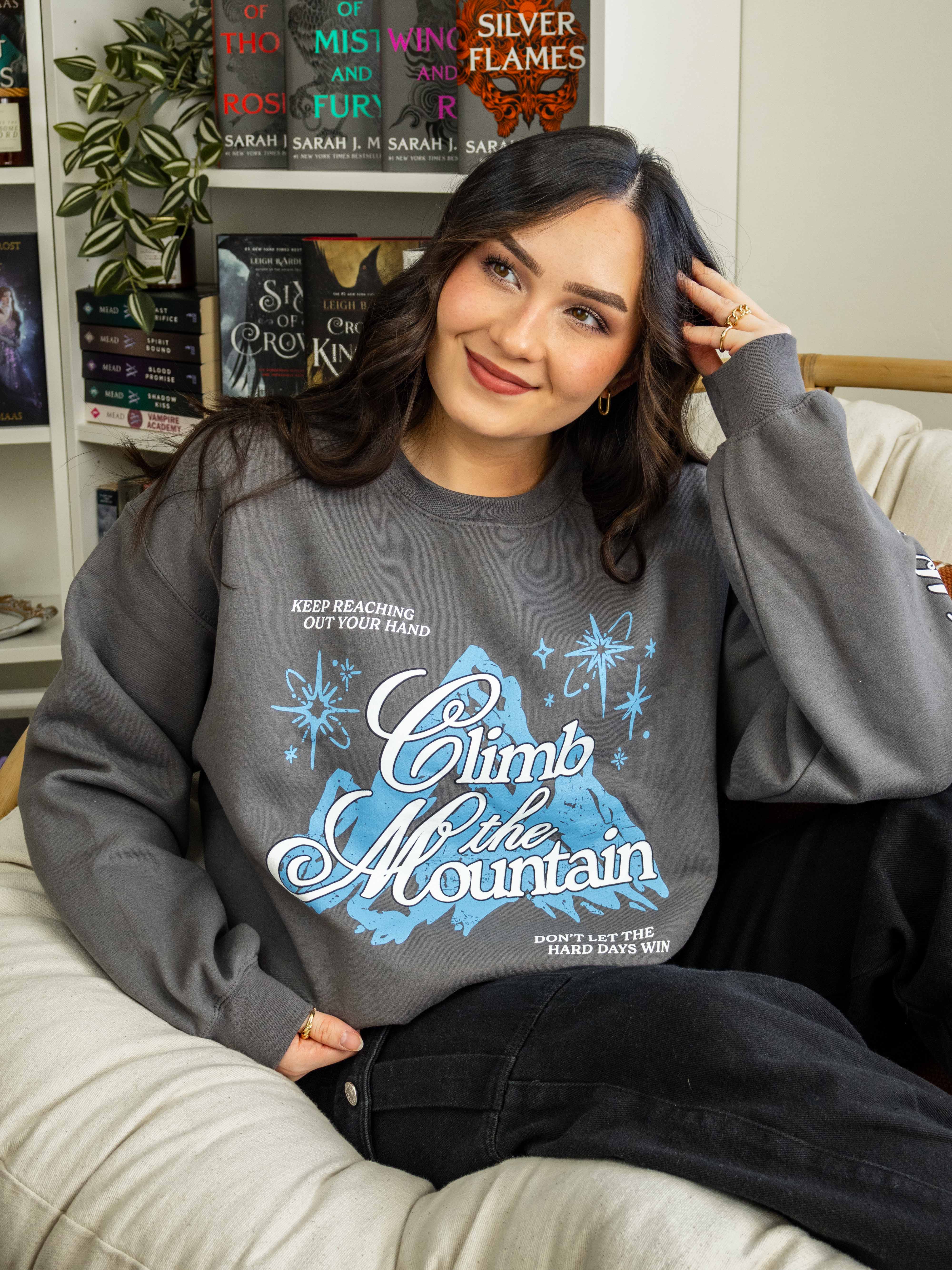 Climb the Mountain Sweatshirt, Sarah J. Maas Licensed ACOTAR ACOSF Merch