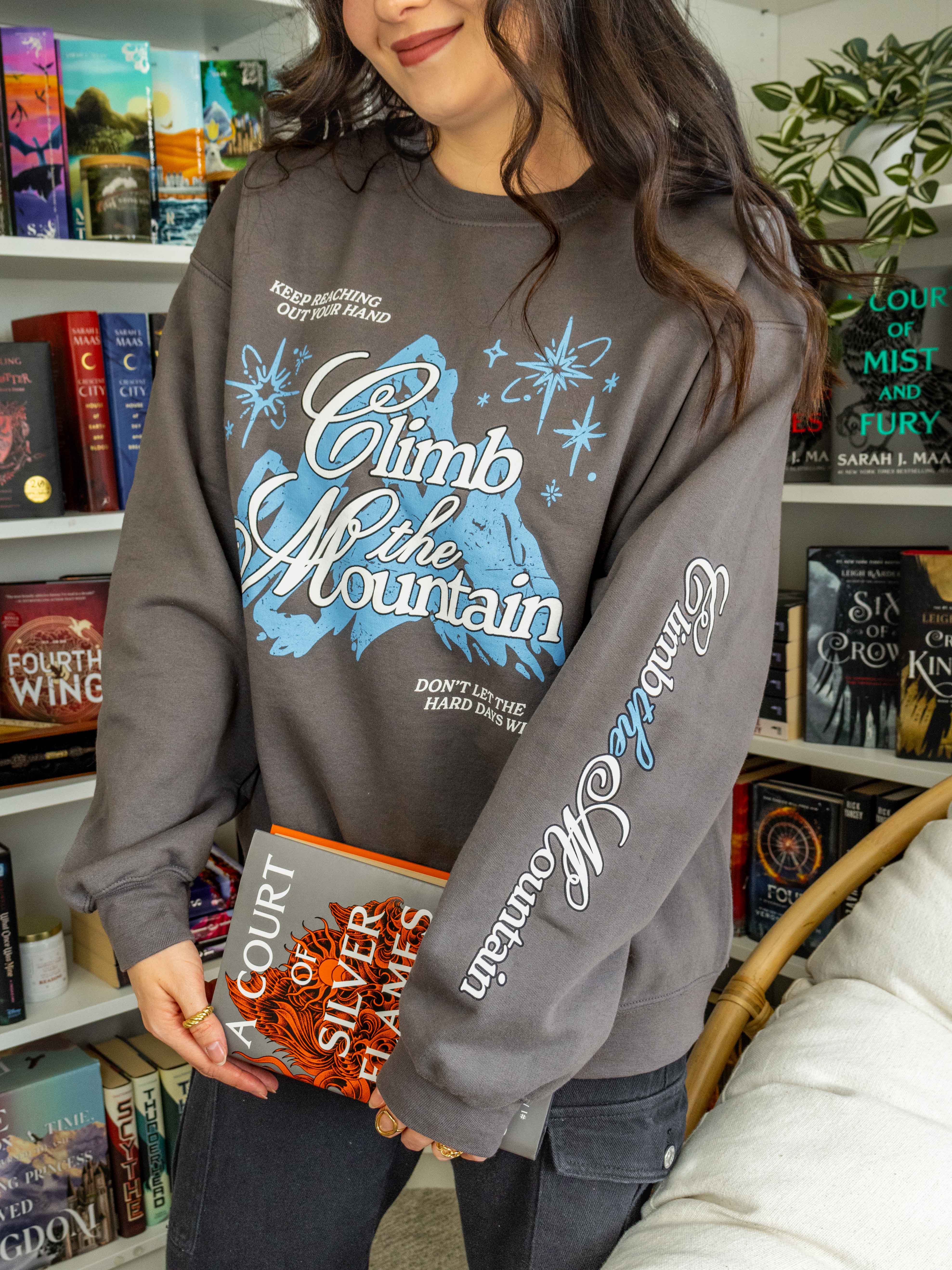 Climb the Mountain Sweatshirt, Sarah J. Maas Licensed ACOTAR ACOSF Merch