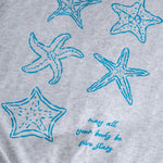 Bookish summer tee shirt, heather, may all your books be five stars, gift for book lovers, book merch, star fish