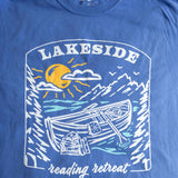 Bookish summer tee shirt, comfort colors, lakeside reading retreat, gift for book lovers