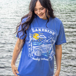 Bookish summer tee shirt, comfort colors, lakeside reading retreat, gift for book lovers