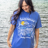 Bookish summer tee shirt, comfort colors, lakeside reading retreat, gift for book lovers
