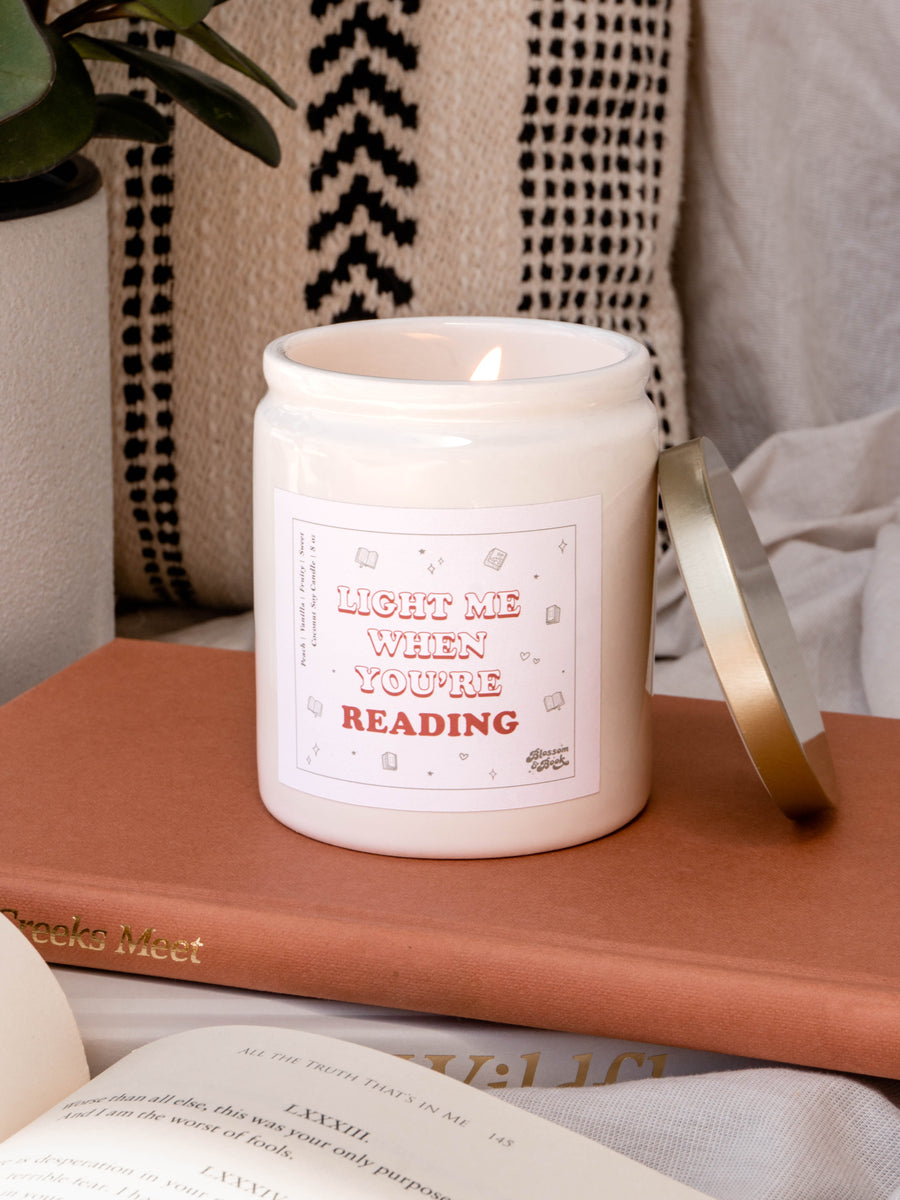 Light Me When You're Reading Candle Peach