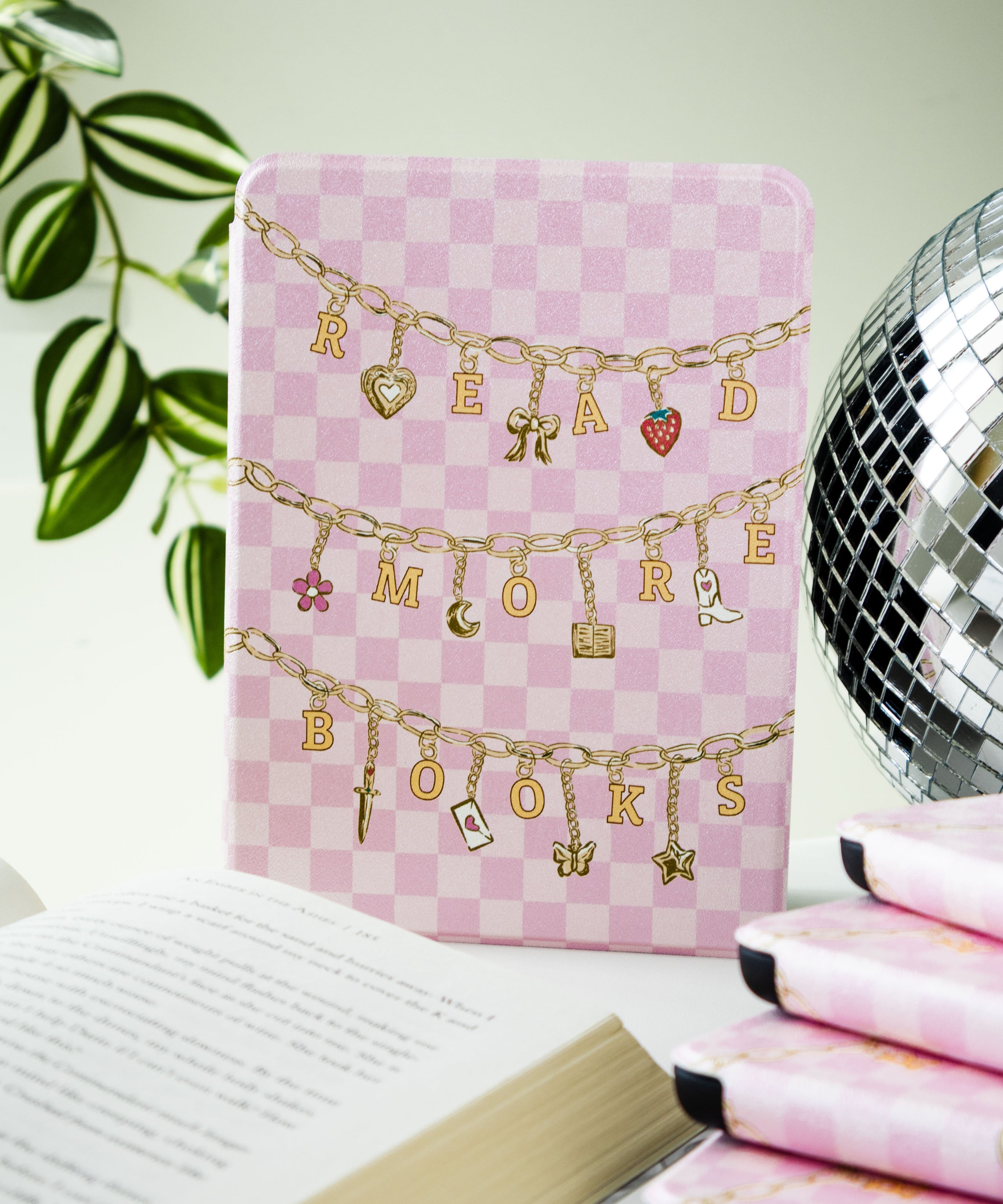 Read more books kindle case, charm necklace design, bookish gifts, for readers