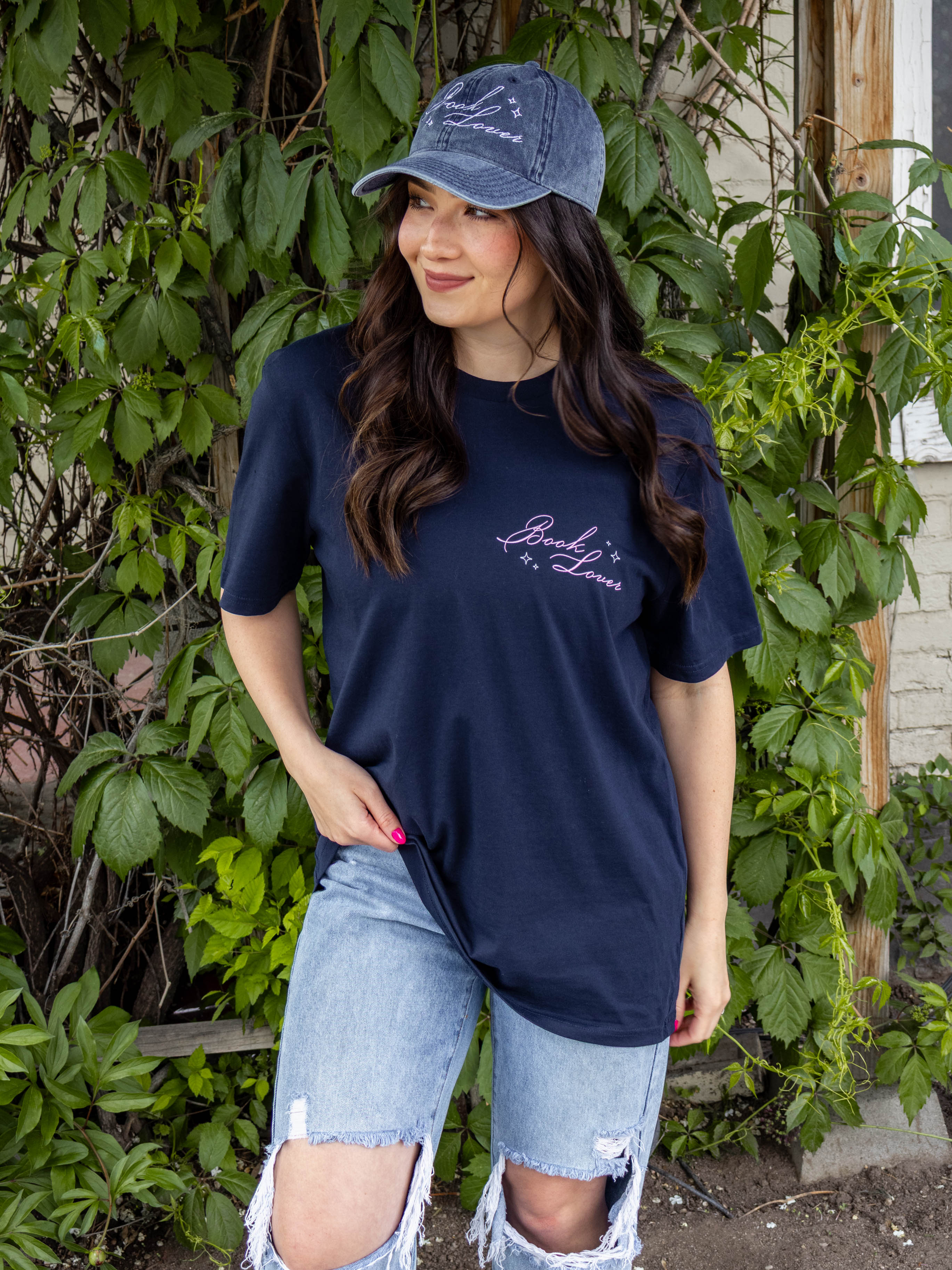 book lover tee shirt book stack navy reader aesthetic merch, bookish gifts
