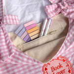 Book Lover tote bag with bows and pink gingham fabric, embroidered design, reader gift, zipper