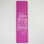 Book lover bookmark rounded corners, pink bookstack drawing