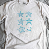 Bookish summer tee shirt, heather, may all your books be five stars, gift for book lovers, book merch, star fish