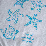 Bookish summer tee shirt, heather, may all your books be five stars, gift for book lovers, book merch, star fish