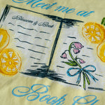 Bookish summer tee shirt, comfort colors, Meet me at book club, gift for book lovers, book merch, lemons