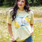 Bookish summer tee shirt, comfort colors, Meet me at book club, gift for book lovers, book merch, lemons