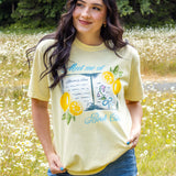 Bookish summer tee shirt, comfort colors, Meet me at book club, gift for book lovers, book merch, lemons