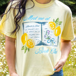 Bookish summer tee shirt, comfort colors, Meet me at book club, gift for book lovers, book merch, lemons