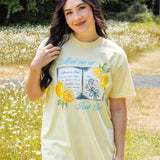 Bookish summer tee shirt, comfort colors, Meet me at book club, gift for book lovers, book merch, lemons