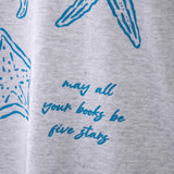 Bookish summer tee shirt, heather, may all your books be five stars, gift for book lovers, book merch, star fish
