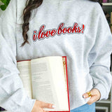 i love books! Embroidered Sweatshirt