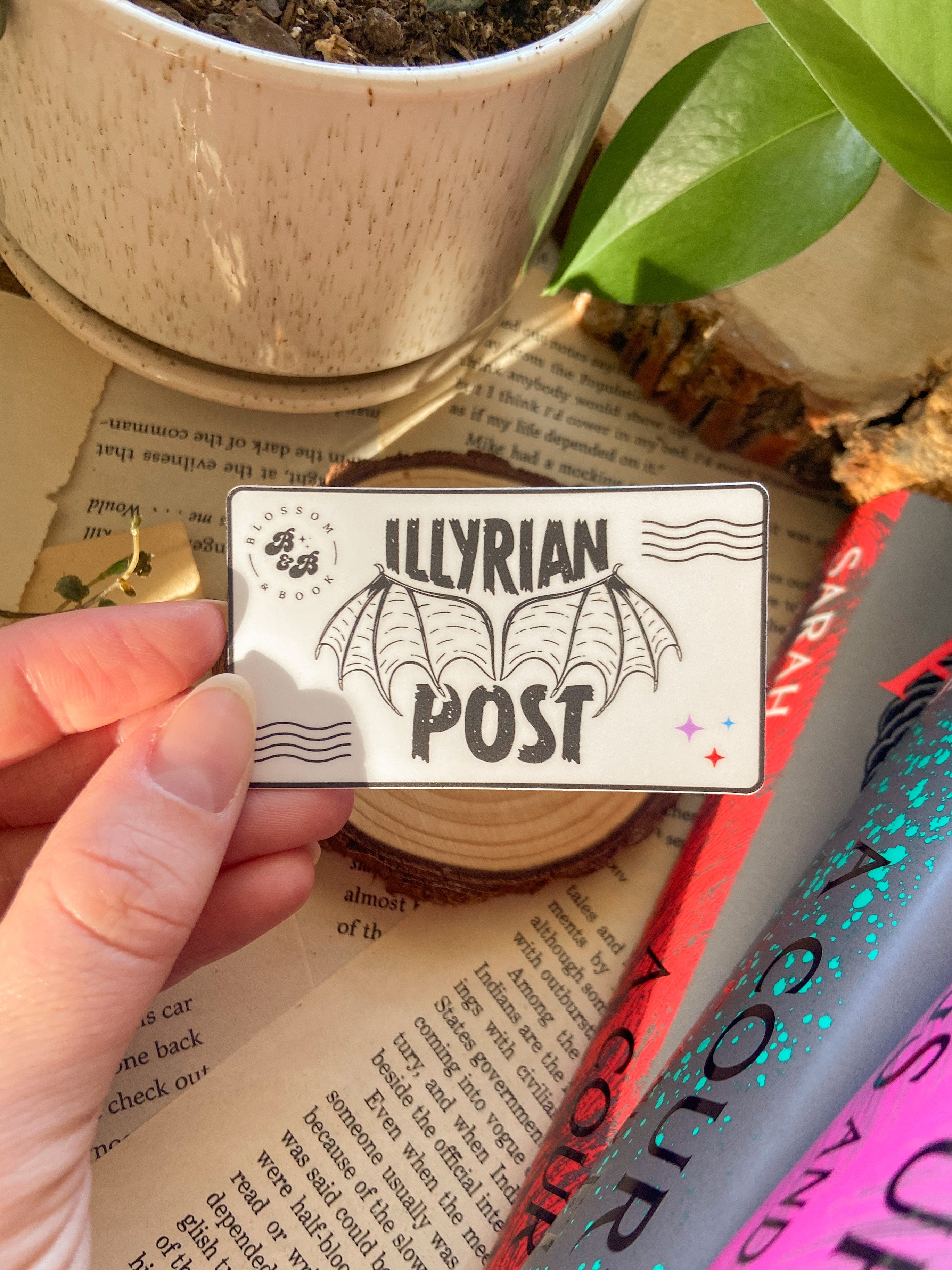 Illyrian Post Sticker – Blossom and Book